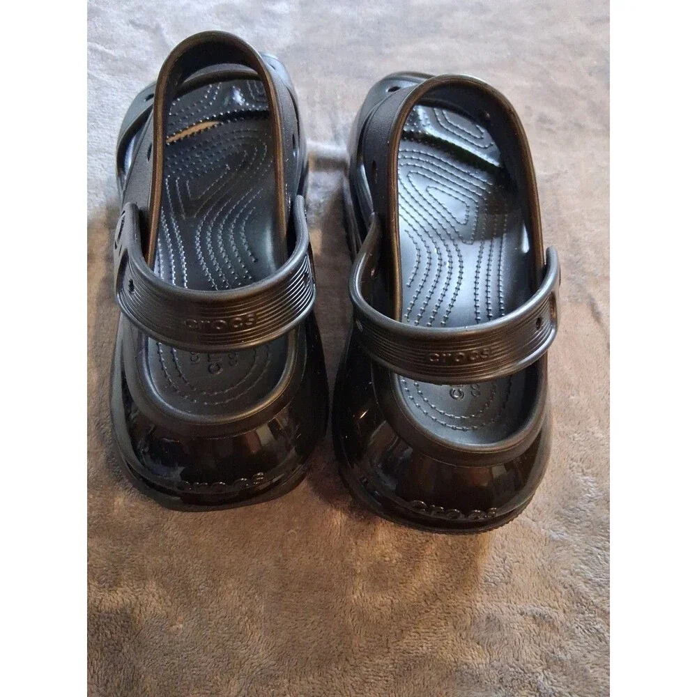Crocs Classic Mega Crush Sandal Unisex Thick Soled Sandals Black Sz M 8 Women 10 - Picture 9 of 12